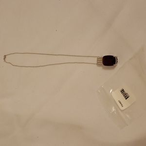 JTV POH057 13.51 carat red lab created ruby rhodium pendant with chain